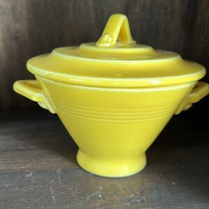 Fiestaware Harlequin Yellow Sugar Bowl with lid